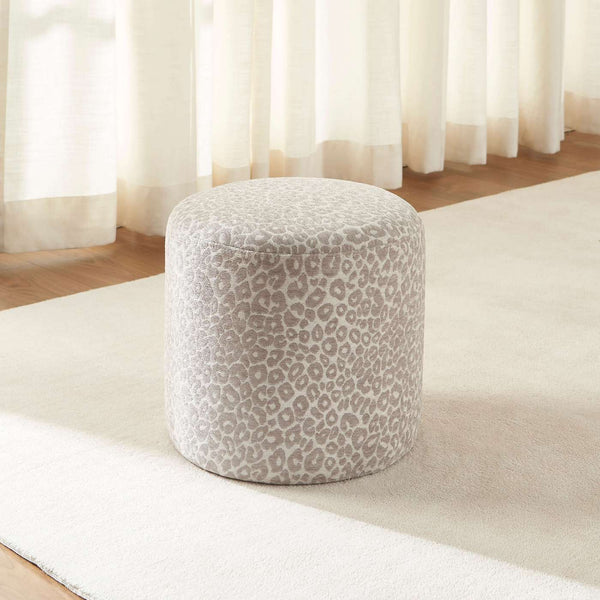 Awa - Puf - Stof med leopardprint - Grå