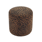 Awa - Pouf - Tessuto con stampa leopardata - Nero