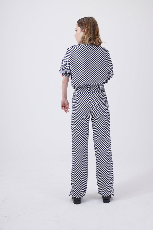Hose Maure Aus Kariertem Jacquard