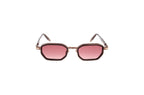 Luxury Eyewear – Solbriller - John Dalia, ottekantede brune solbriller og lyserøde glas, set forfra