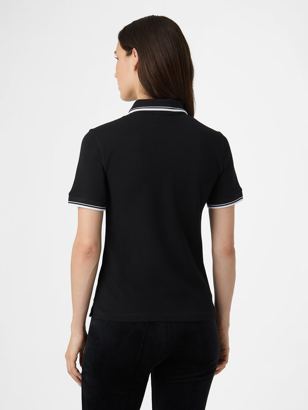 Polo con ribetes finos - Negro