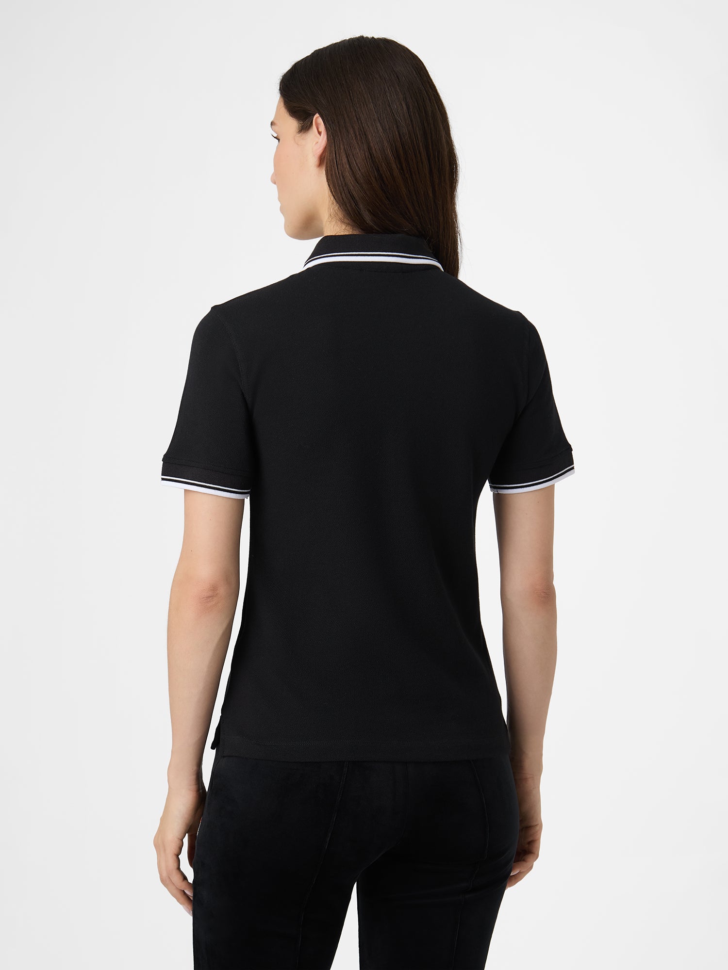 Polo con ribetes finos - Negro