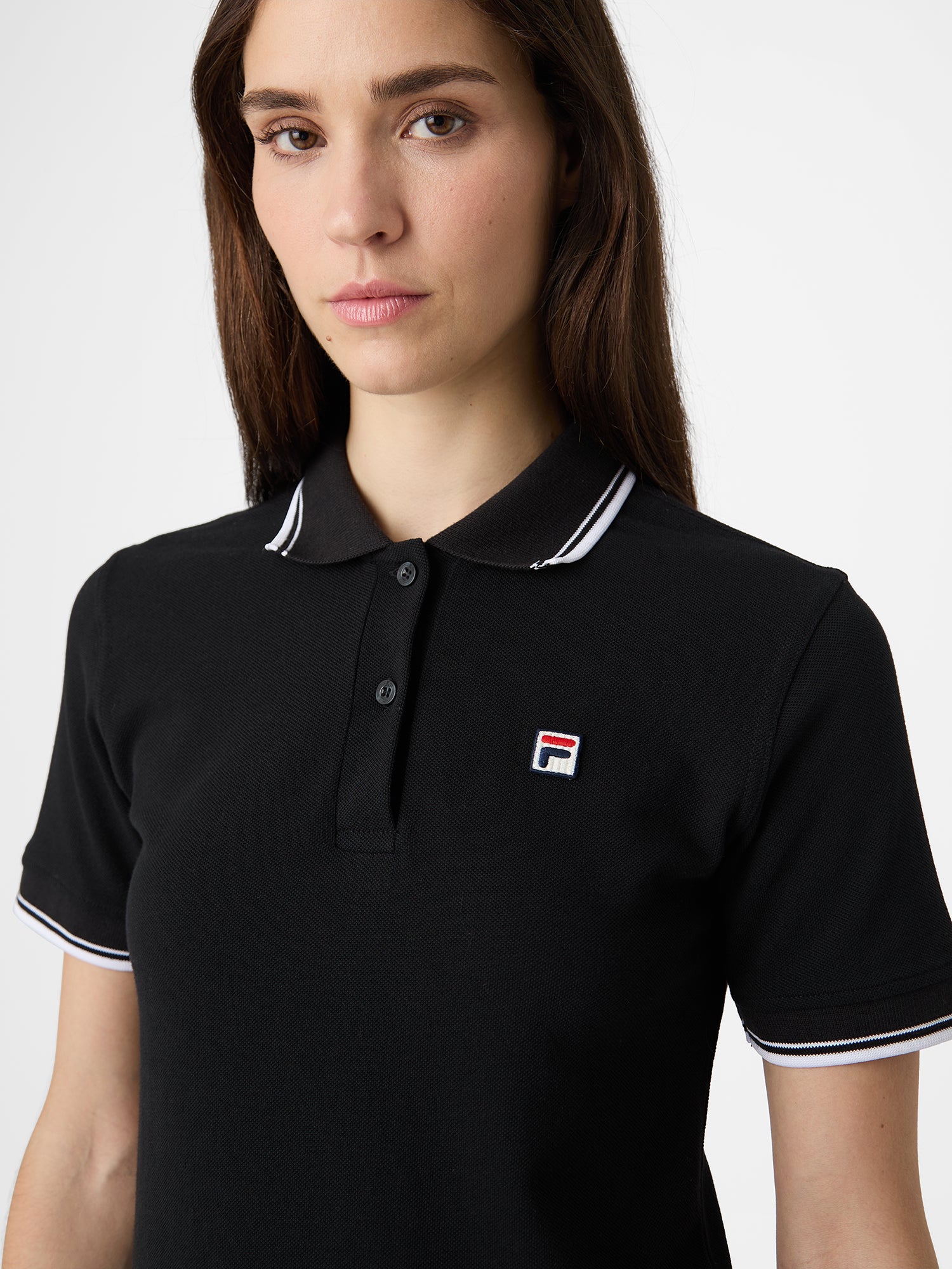 Polo con ribetes finos - Negro