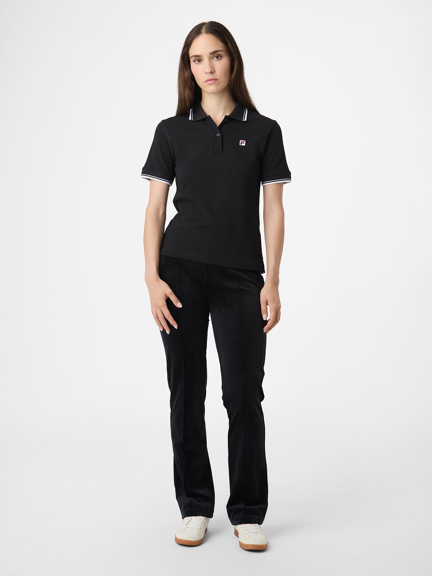 Polo con ribetes finos - Negro