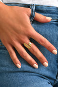 Anillo de oro nuevo Aztek