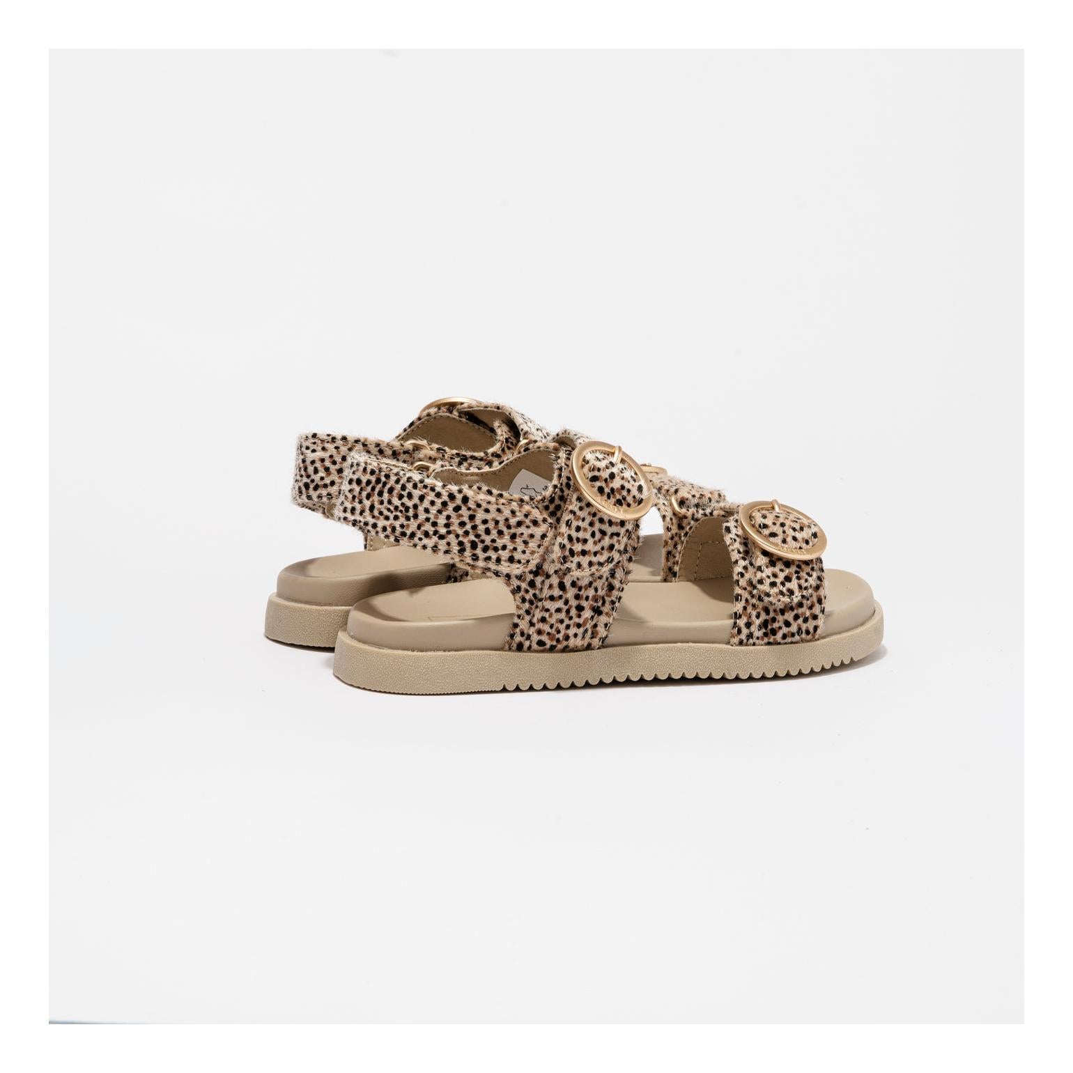 Sandales Azura Beige-Dots-Pony Hair