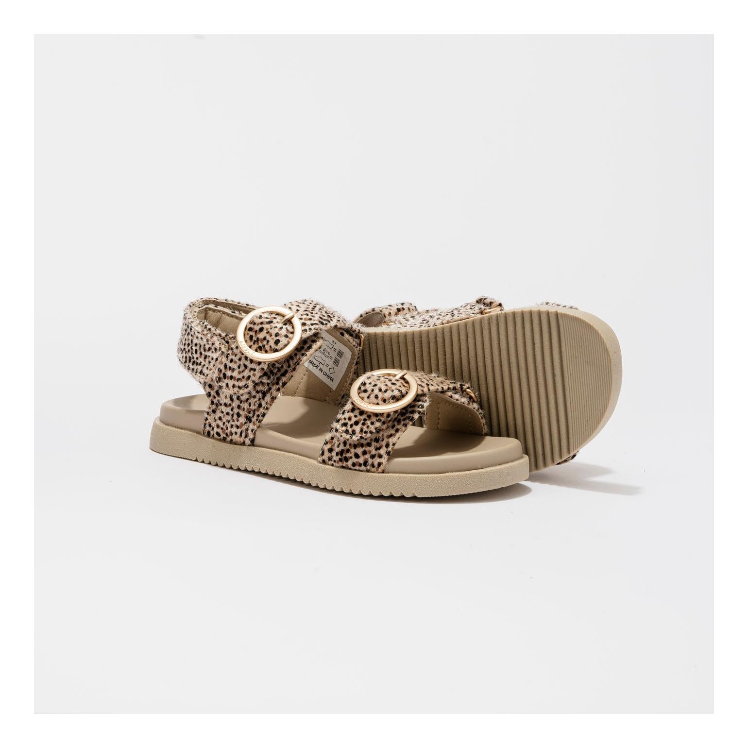 Sandales Azura Beige-Dots-Pony Hair