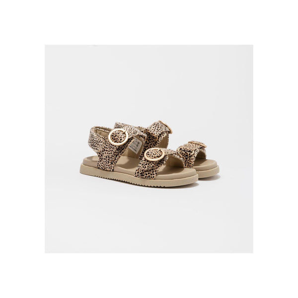 Azura Beige-Dots-Pony Hair Sandals