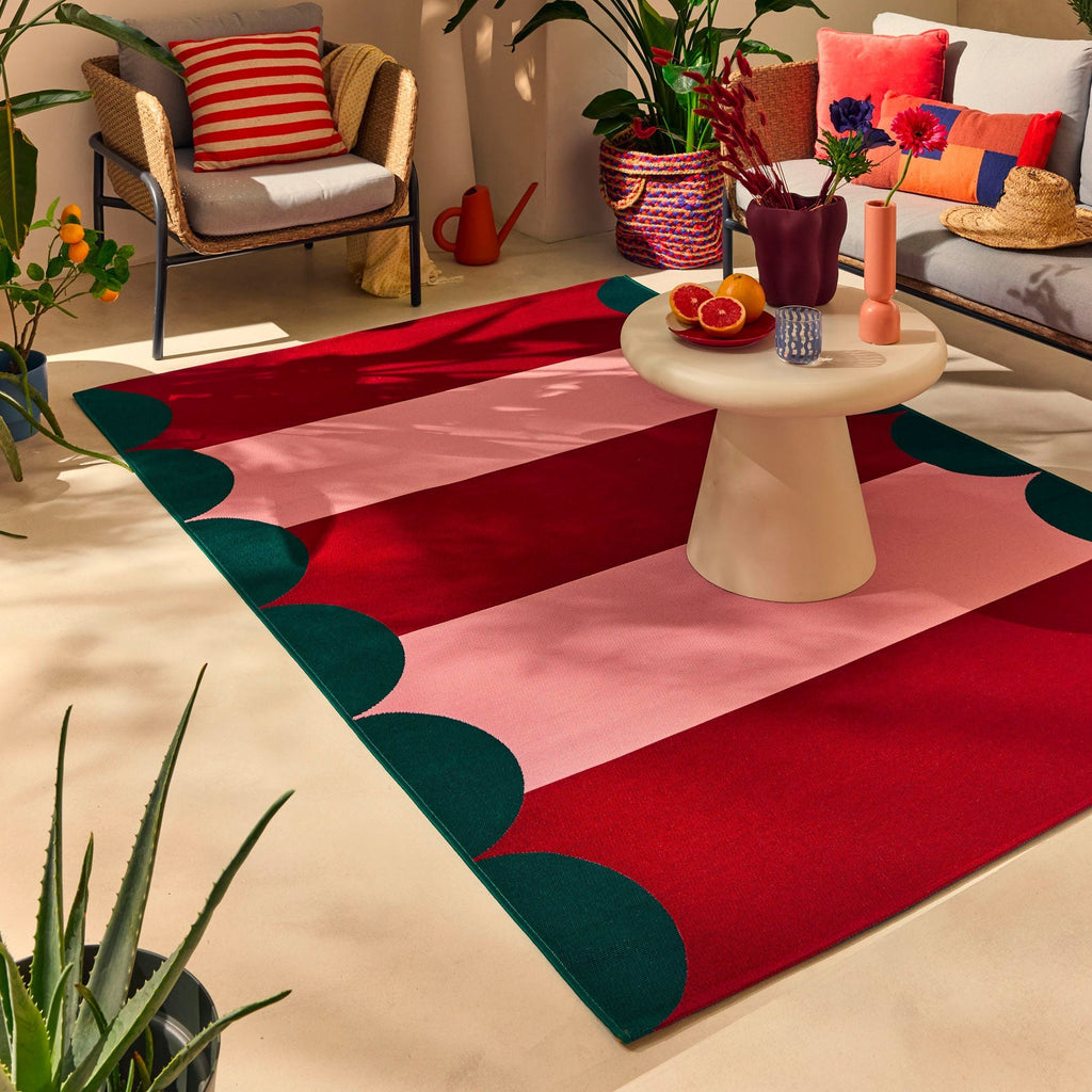 Azur - Tapis D'Extérieur - Polypropylène/Polyester - Rouge