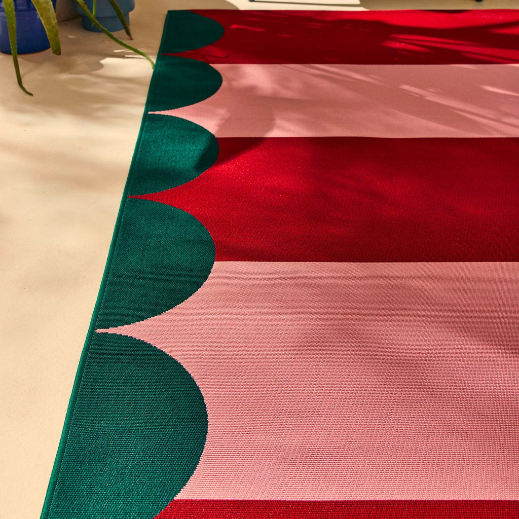 Azur - Tapis D'Extérieur - Polypropylène/Polyester - Rouge