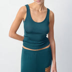 Top Ajustado Cuello Redondo - Petróleo - Mujer