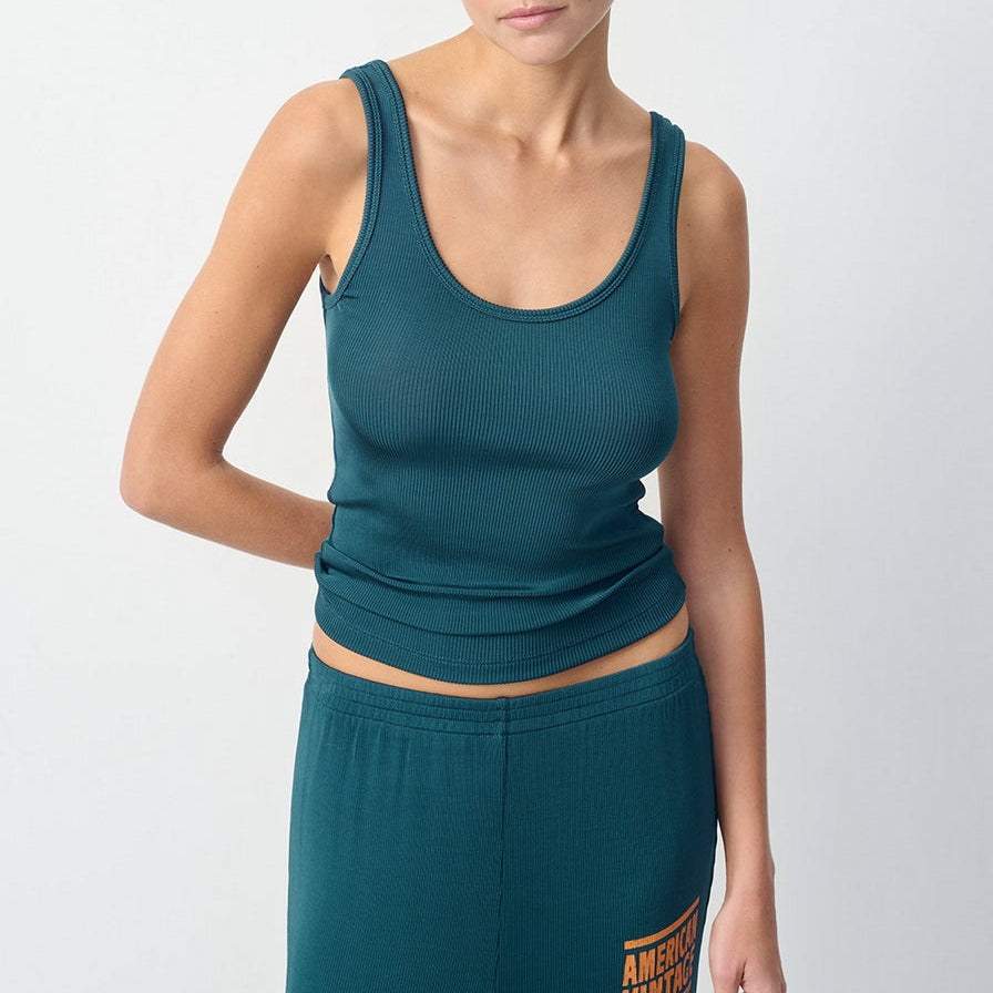 Top Ajustado Cuello Redondo - Petróleo - Mujer