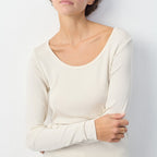 Boat-Neck T-Shirt - Cream - Women