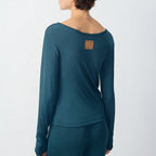 Camiseta de Cuello Barco - Petróleo - Mujer