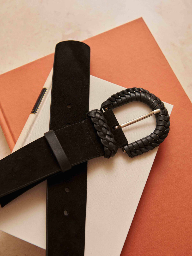 CEINTURE LARGE NOIR ADELE PETITE MENDIGOTE
