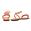 Rovena Peach Flat Ankle Cross Sandal