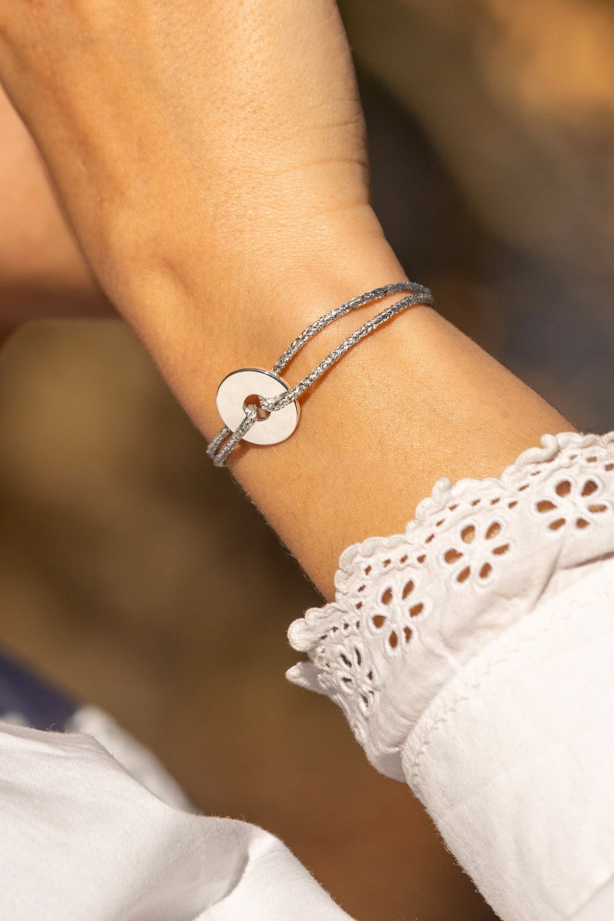 Bracelet Agite - Argenté Pailleté