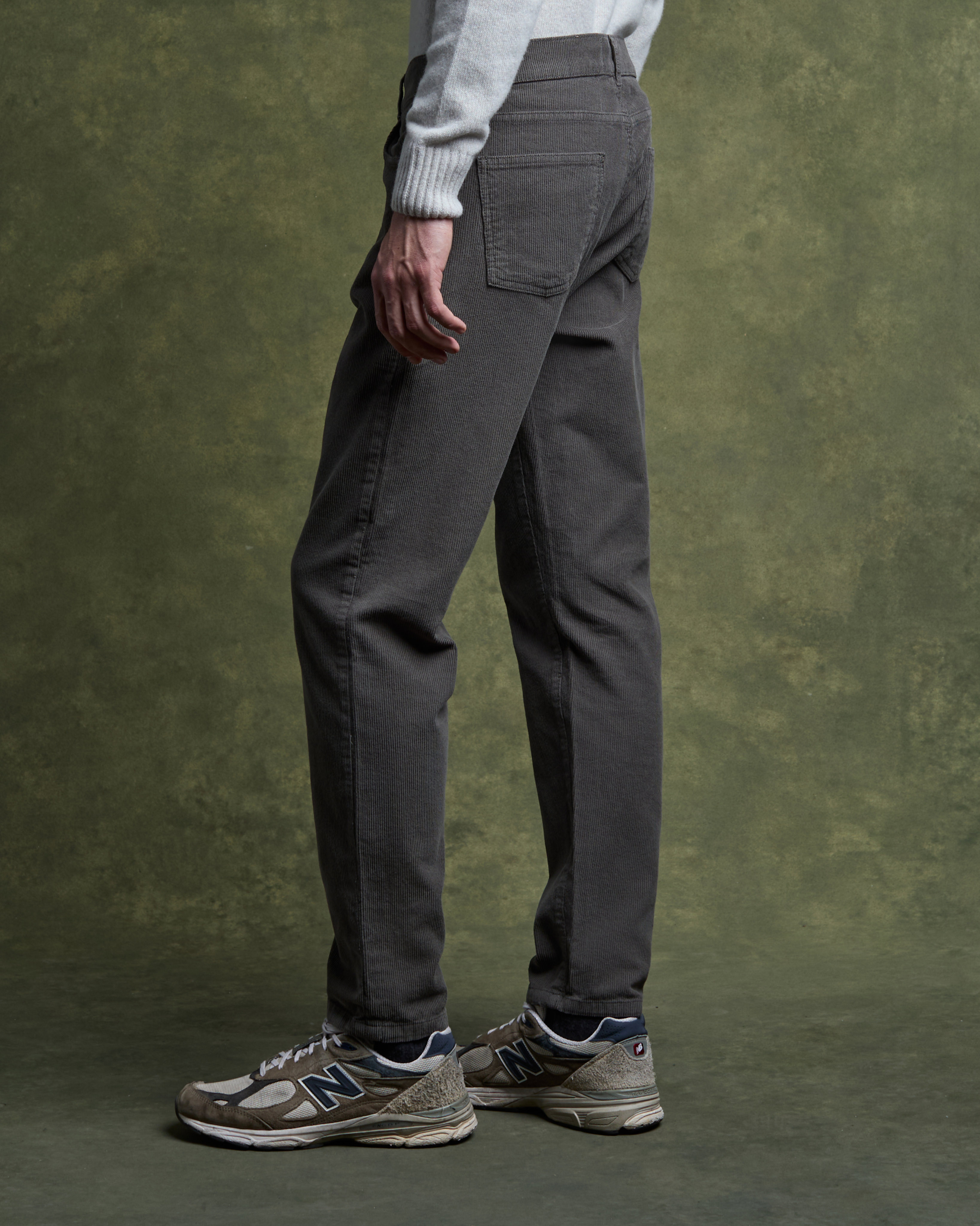 Pantalon Cinq Poches Dean Velours - Galet