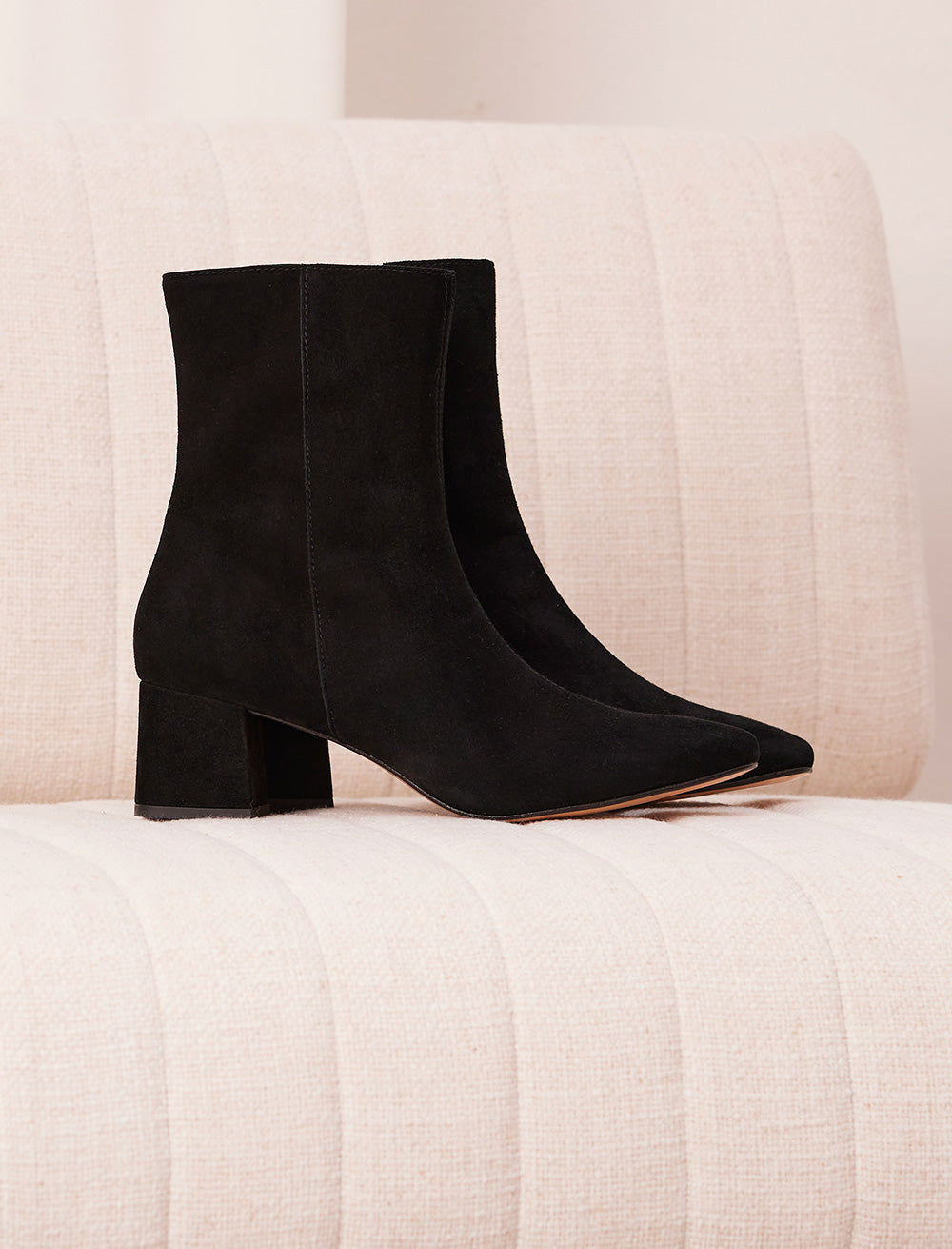 Botines De Tacón Albane - Negro Terciopelo - Mujer