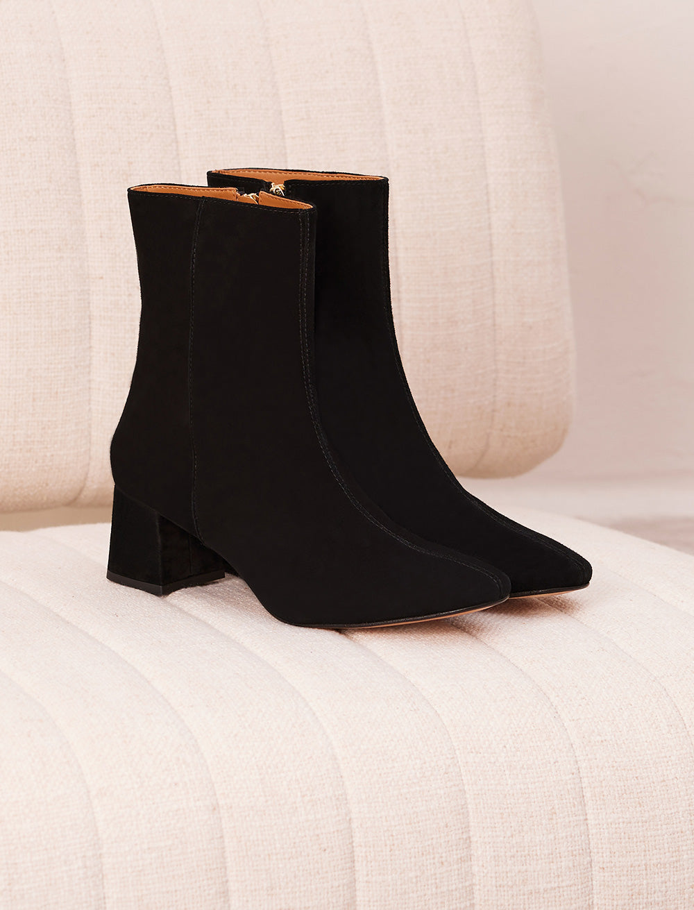 Botines De Tacón Albane - Negro Terciopelo - Mujer