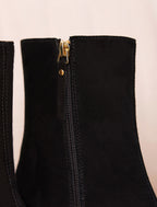 Botines De Tacón Albane - Negro Terciopelo - Mujer