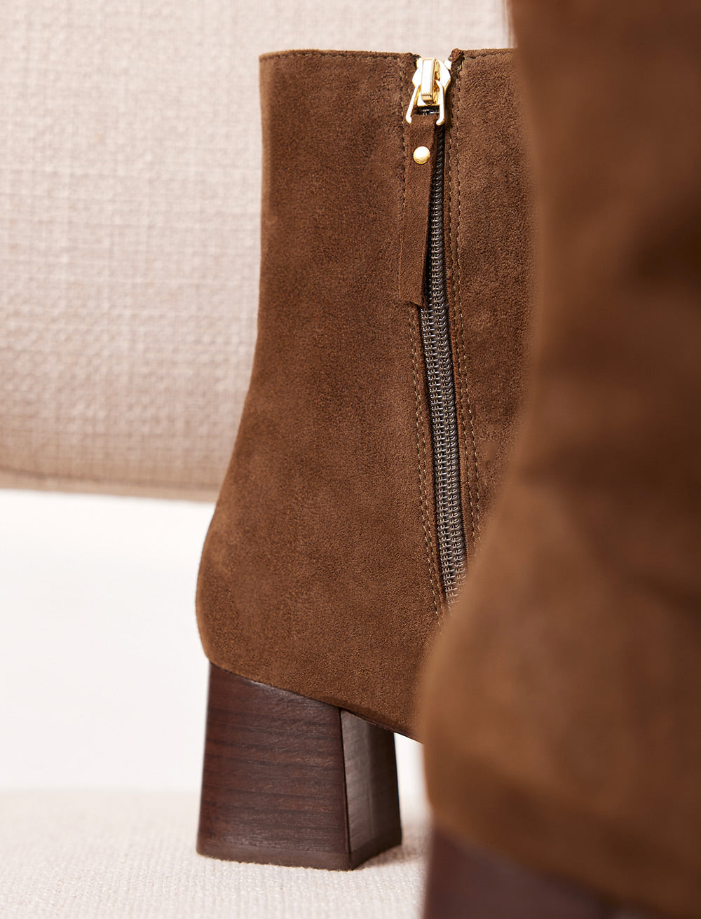 Pied De Biche - Albane Heeled Ankle Boots - Khaki - Women