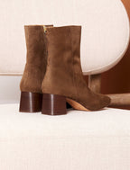 Pied De Biche - Albane Heeled Ankle Boots - Khaki - Women