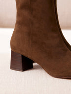Pied De Biche - Albane Heeled Ankle Boots - Khaki - Women