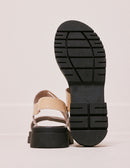 Albane flat sandal in ecru crocodile leather - M.Moustache