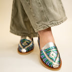 Huaraches Alegre - Sirena Azul Plata