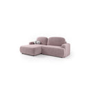 Canapé D'Angle Convertible 4 Places - Angle Droit - Rubis - Tissu Rose