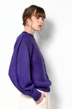 Pullover Alix aus Mohair und Seide Brombeere