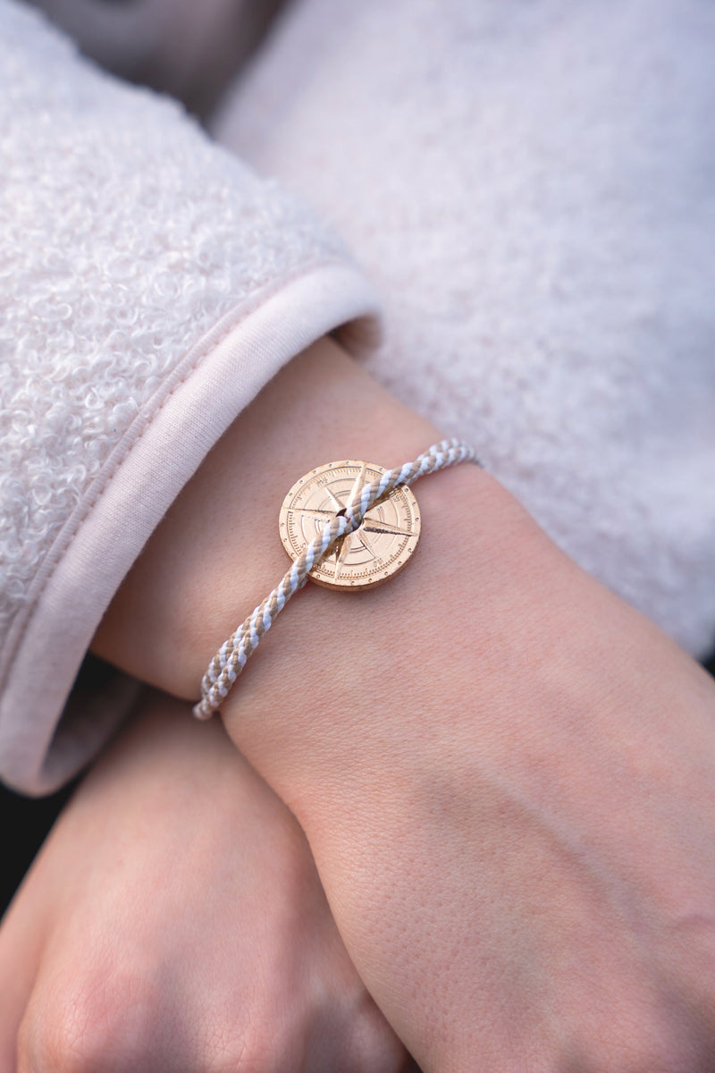 Bracelet Alma - Rayé Beige Et Blanc