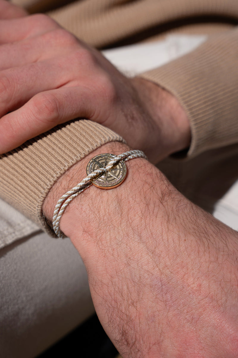 Bracelet Alma - Rayé Beige Et Blanc