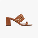 Almeria Camello Block Mid-Heel Strap Sandal