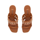 Almeria Camello Block Mid-Heel Strap Sandal