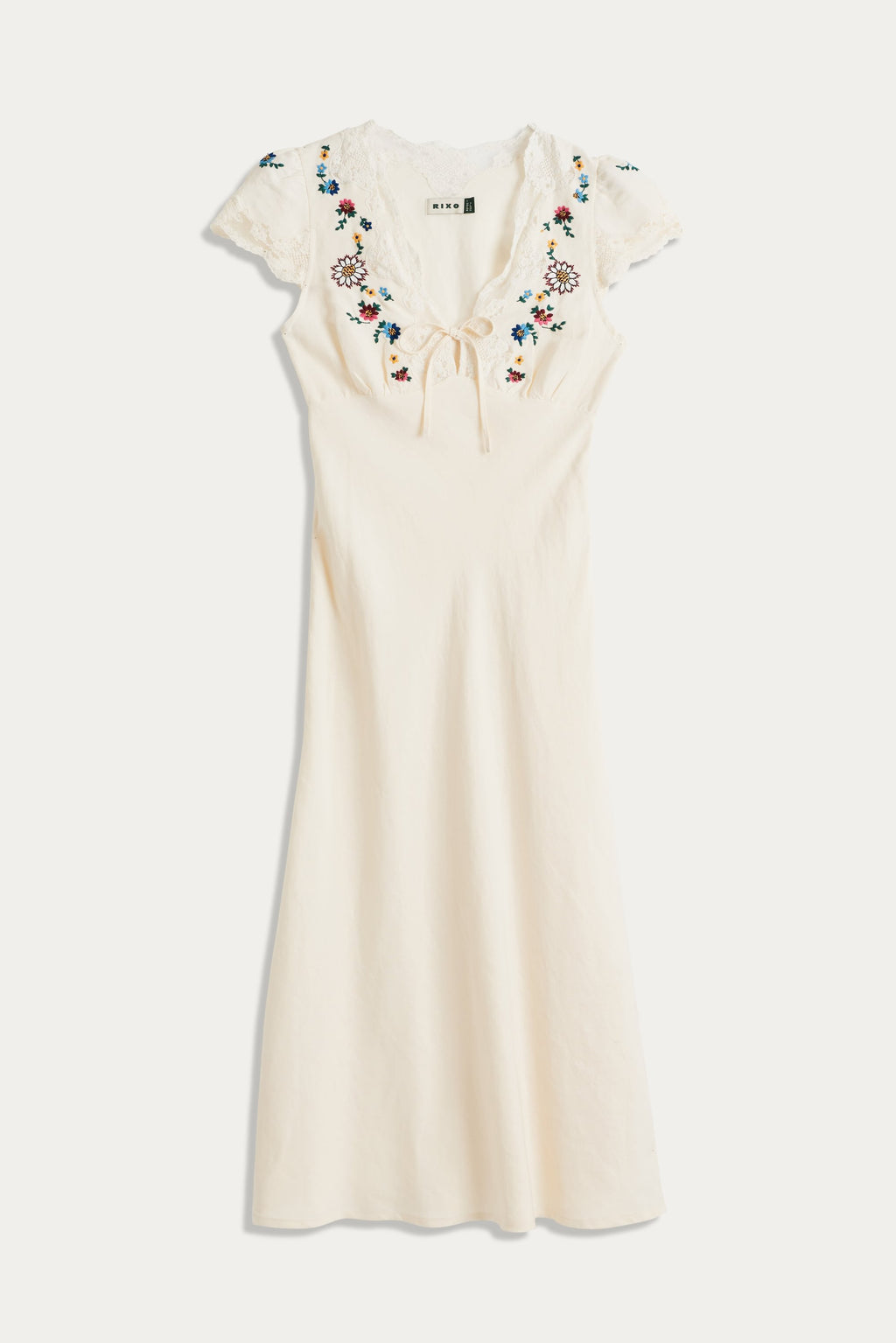 Amari Daisy Sun Embroidery Cream Dress