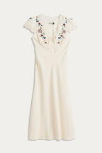 Amari Daisy Sun Embroidery Cream Dress