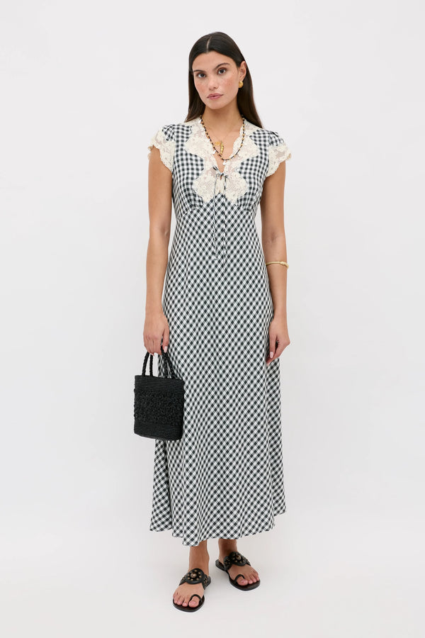 Vestido a cuadros Amari Beth Negro