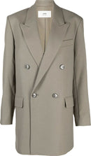 Ami Paris - Blazer Laine Double Taupe - Femme