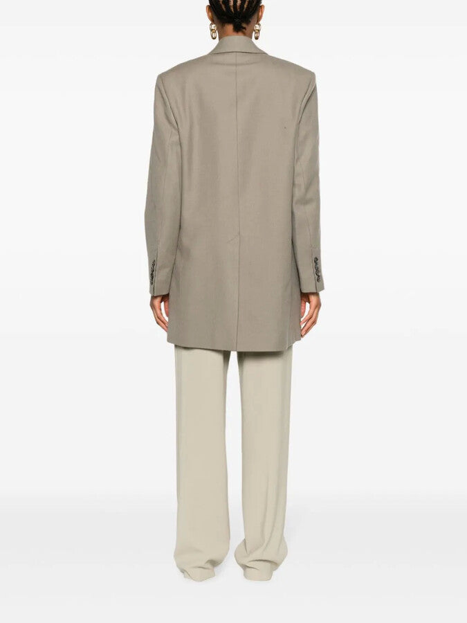 Ami Paris - Blazer Laine Double Taupe - Femme