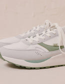 Anael Low Sneakers - Recycled Leather and Vegan Suede Blanc Sage