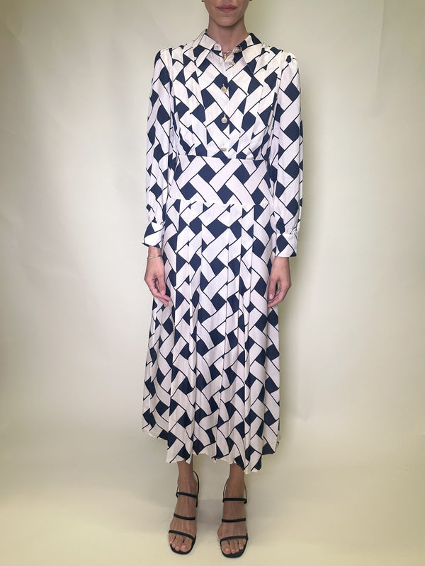Analise Diamond Wave Navy Dress