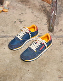 André Low Sneakers - Suede Navy Red Mustard