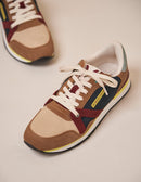 André Low Sneakers - Suede Taupe Cream Bordeaux