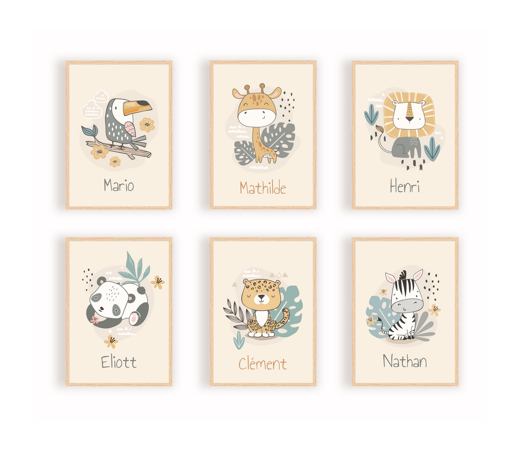 Pósters personalizados - Animales de la Sabana