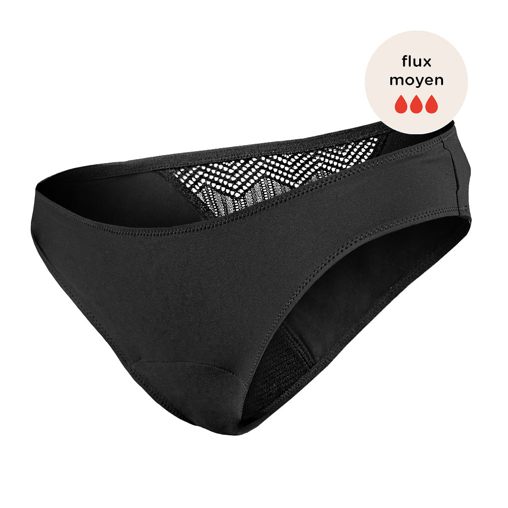 Pack of 2 Anna Lace Briefs Medium Flow - Black
