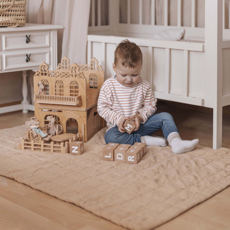 Couverture Enfant Coton Lavé Réversible Anna Terracotta M