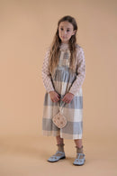 Pinafore Lena blanket check cream Apolina dress - Find all the new Apolina products on www.amaetc.com, eco-friendly concept store for children