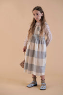 Pinafore Lena blanket check cream Apolina dress - Find all the new Apolina products on www.amaetc.com, eco-friendly concept store for children